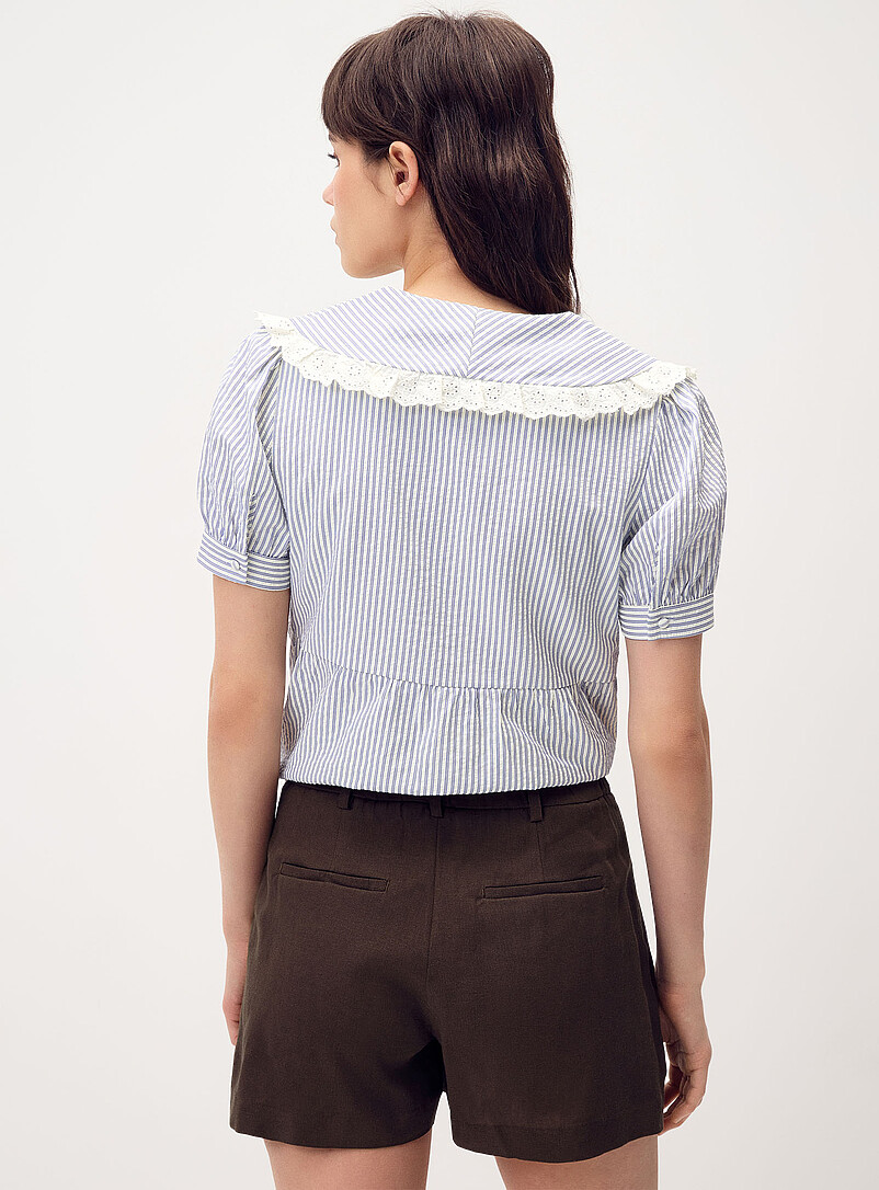 Twik: Le minishort habill&eacute; lin m&eacute;lang&eacute; Brun pour femme