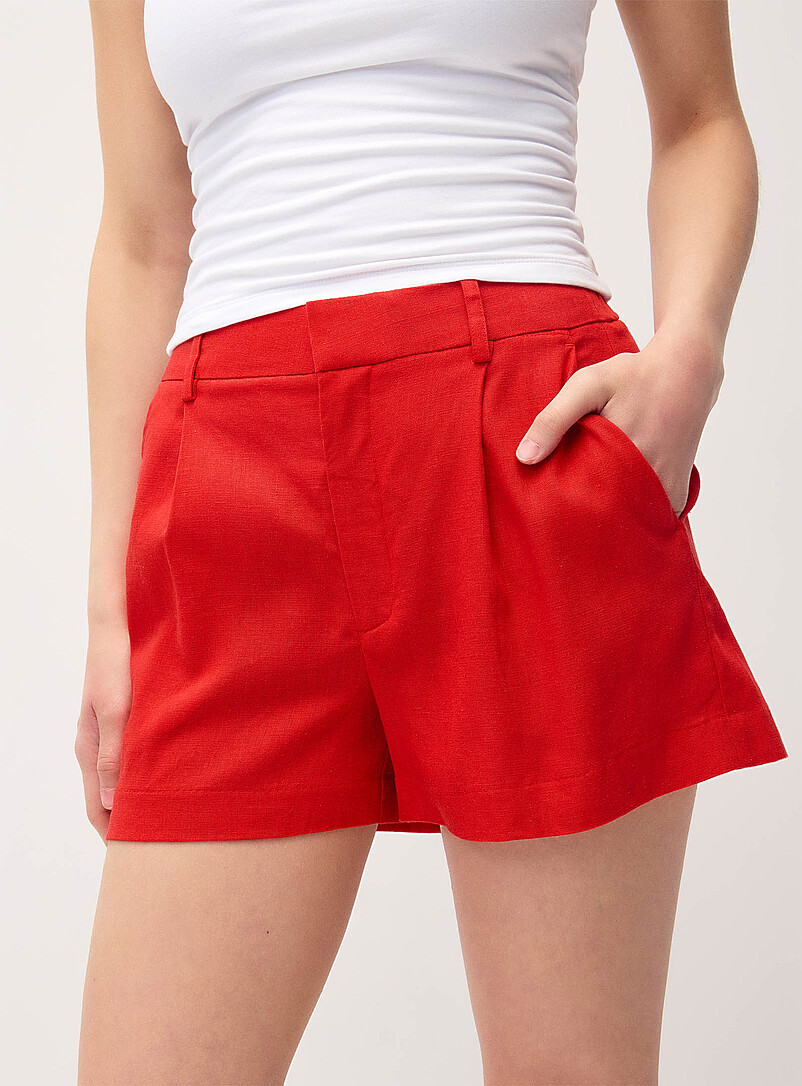 Twik: Le minishort habill&eacute; lin m&eacute;lang&eacute; Brun pour femme