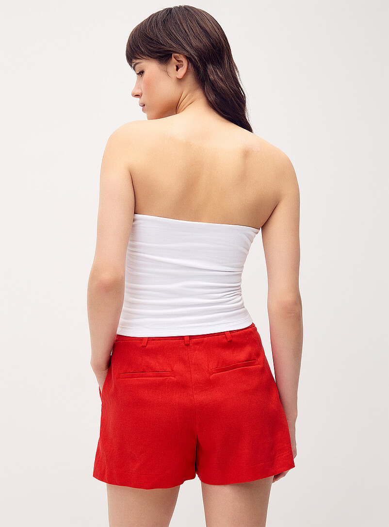 Twik: Le minishort habill&eacute; lin m&eacute;lang&eacute; Brun pour femme
