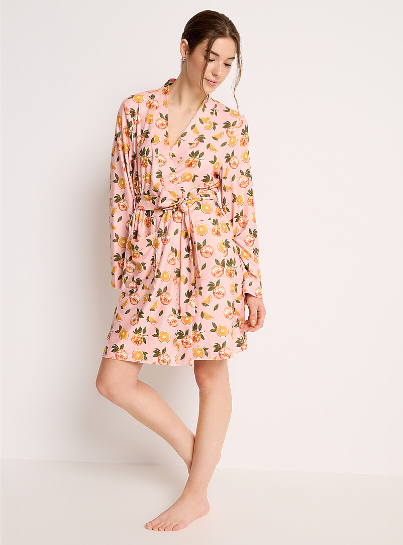 Peignoir Long En Tricot Gaufré PrinStory Pour Femme - Doux Et Confortable