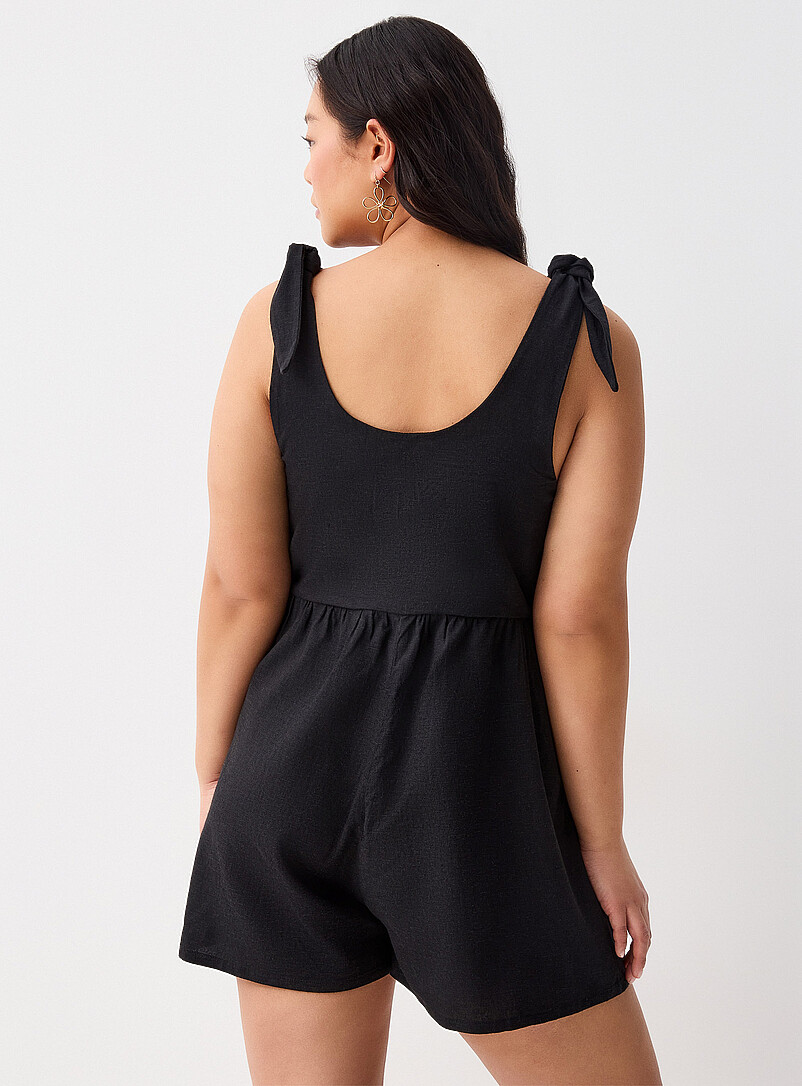 Twik: Le combishort bretelles boucles Noir pour femme