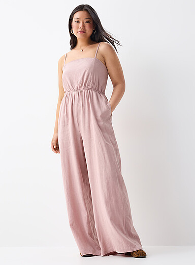 Twik Baby Blue Wide-leg linen-blend jumpsuit for women