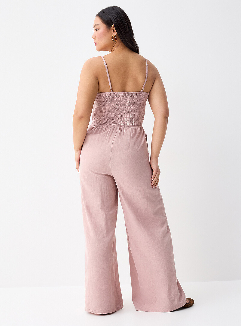 Twik Baby Blue Wide-leg linen-blend jumpsuit for women