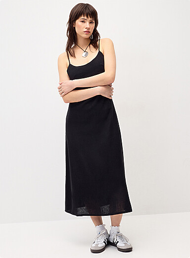 Sewn-in bra midi dress