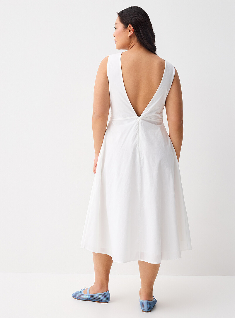 Twik: La robe midi popeline torsade Bleu p&acirc;le - Bleu ciel pour femme