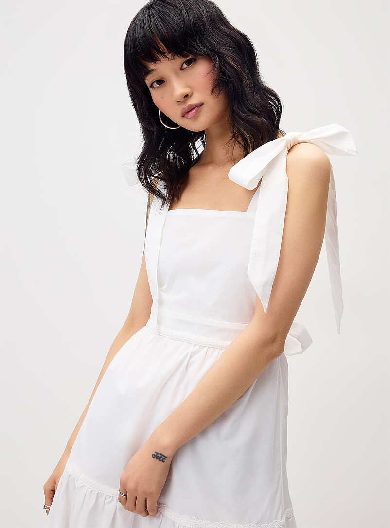 Twik Yellow - Stripe Tiered poplin maxi dress for women