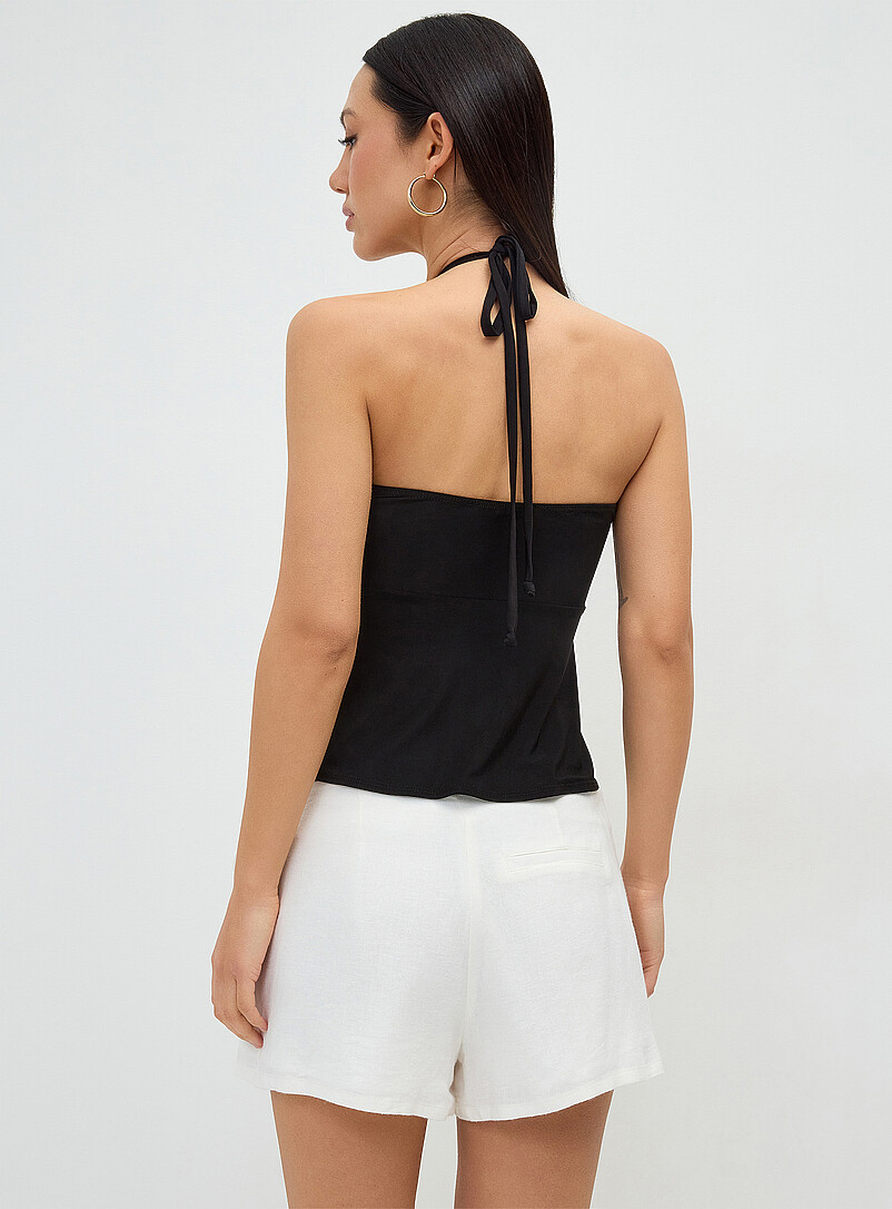 Twik: La jupe-short boucle lat&eacute;rale Vieux rose pour femme