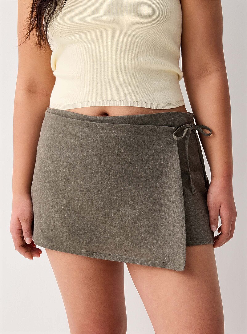 Twik: La jupe-short boucle lat&eacute;rale Vieux rose pour femme