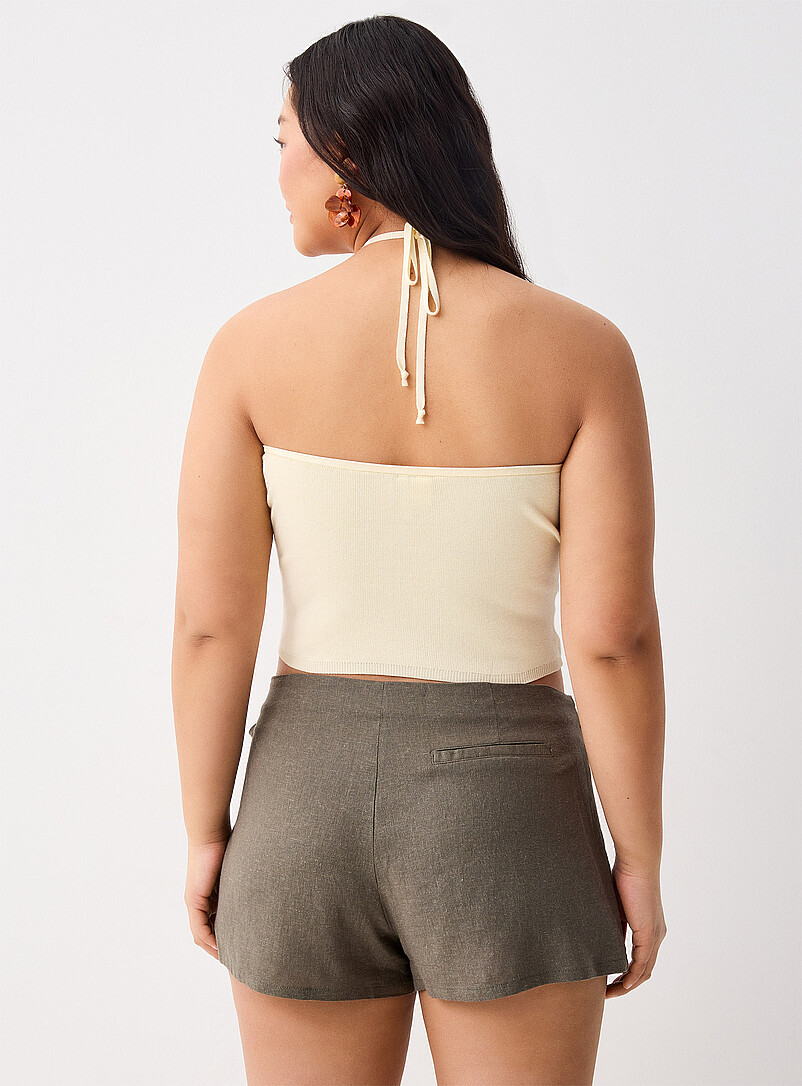 Twik: La jupe-short boucle lat&eacute;rale Vieux rose pour femme