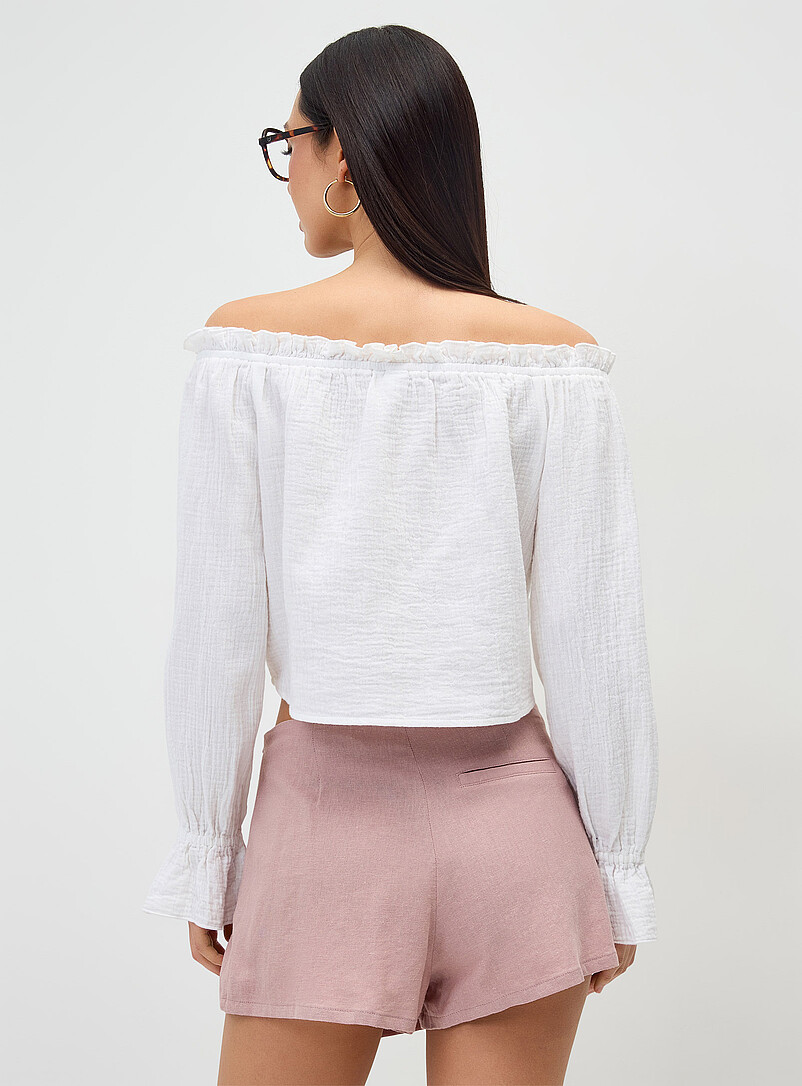 Twik: La jupe-short boucle lat&eacute;rale Vieux rose pour femme