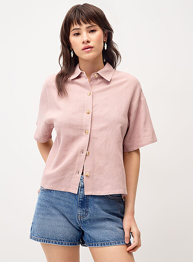 Loose linen blend shirt