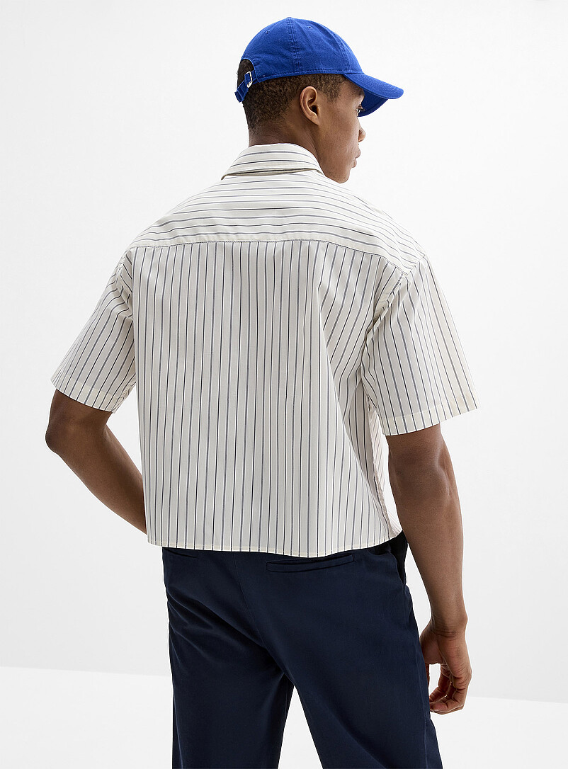 Le 31: La chemise rayures pyjama <b>Coupe carr&eacute;e</b> Brun pour homme
