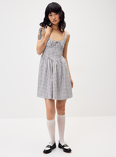 Patterned fit-and-flare minidress
