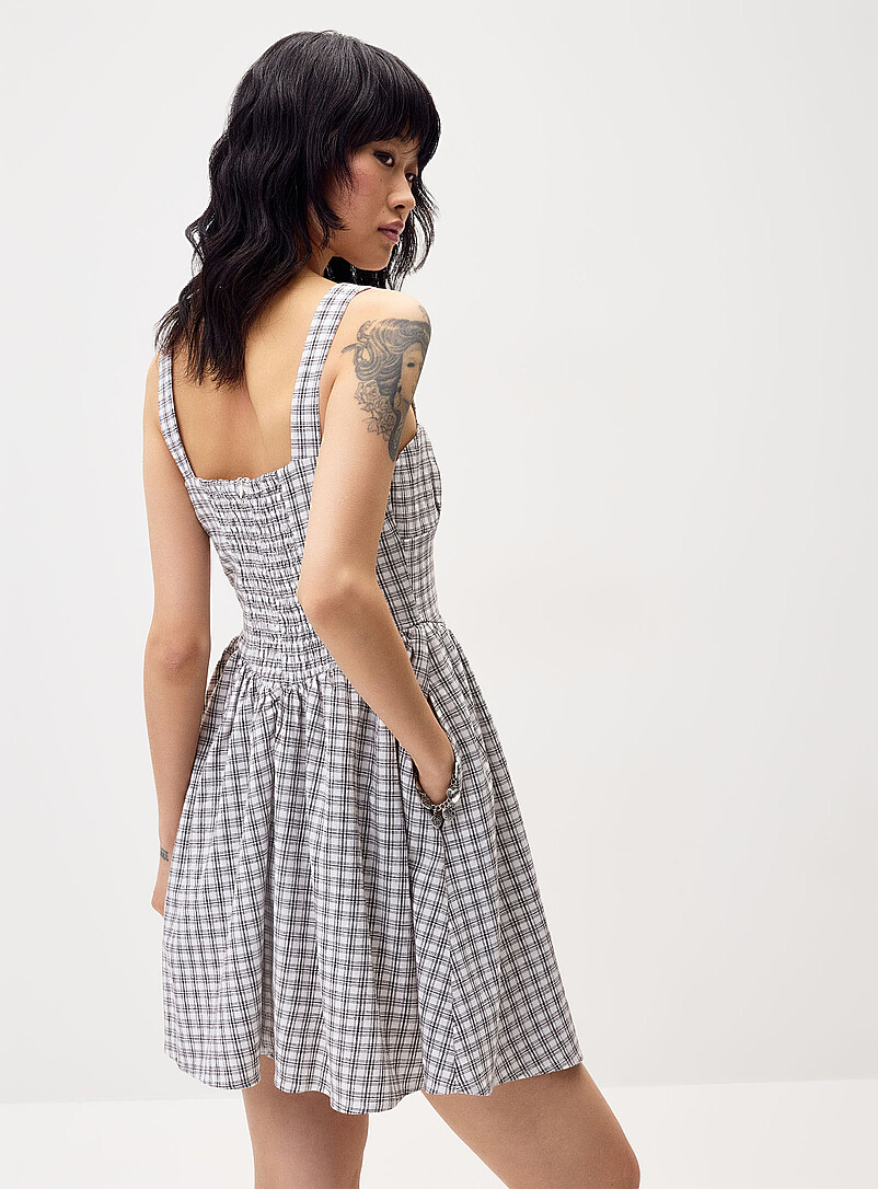 Twik Red gingham Patterned fit-and-flare minidress for women