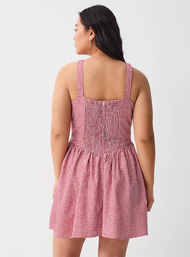 Twik: La robe courte ajust&eacute;e-&eacute;vas&eacute;e &agrave; motif Turquoise - Rayure pour femme