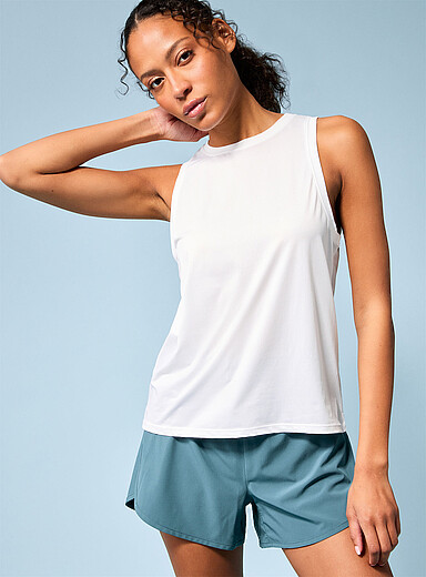 I.FIV5: La camisole dos nageur microperfor&eacute;e Blanc pour femme