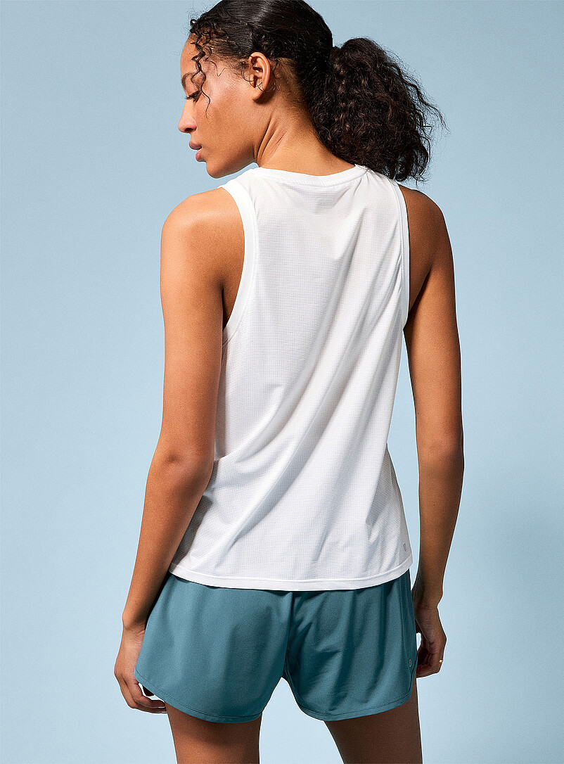 I.FIV5 Pink Micro-perforated racerback tank for women