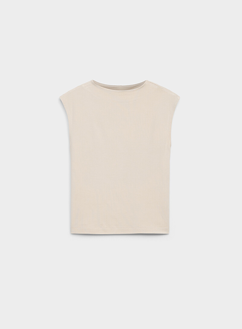 Contemporaine: Le t-shirt ultrafluide manches cape Blanc pour femme