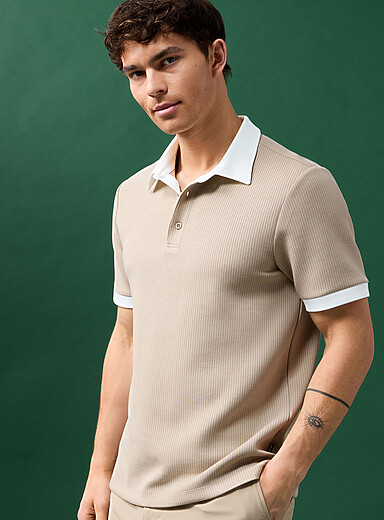 Soft ribbed jersey golf polo