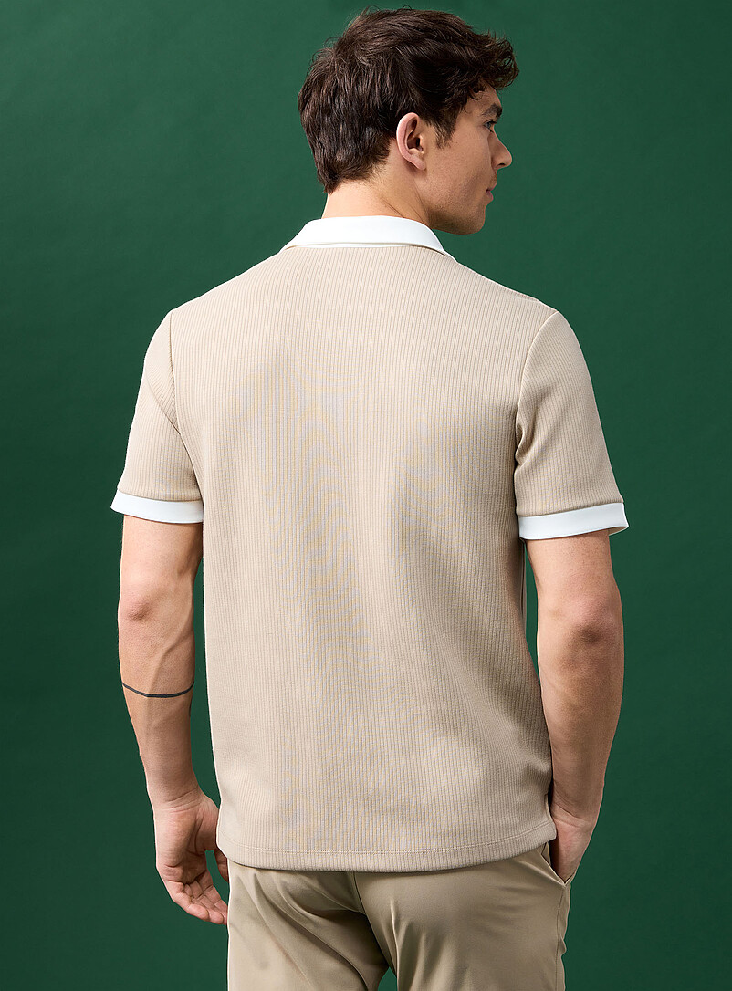 I.FIV5: Le polo de golf doux jersey c&ocirc;tel&eacute; Rose pour homme