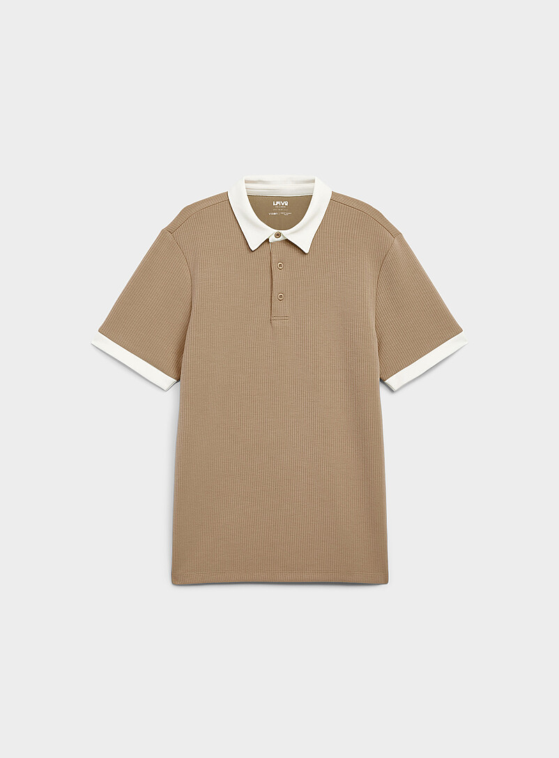 I.FIV5: Le polo de golf doux jersey c&ocirc;tel&eacute; Rose pour homme