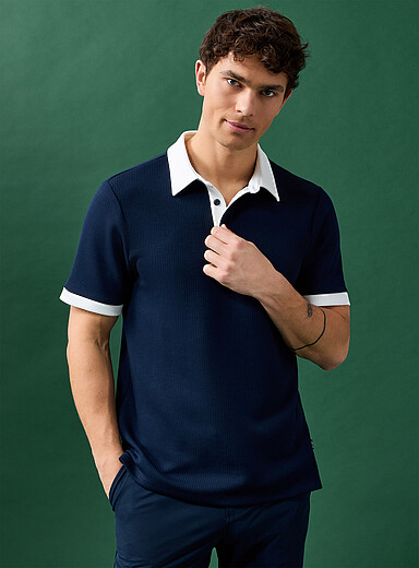 Soft ribbed jersey golf polo