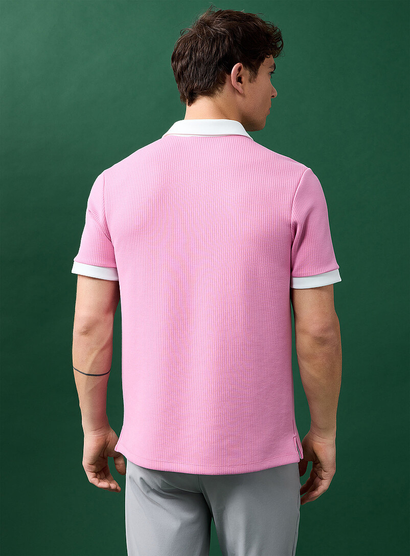 I.FIV5: Le polo de golf doux jersey c&ocirc;tel&eacute; Rose pour homme