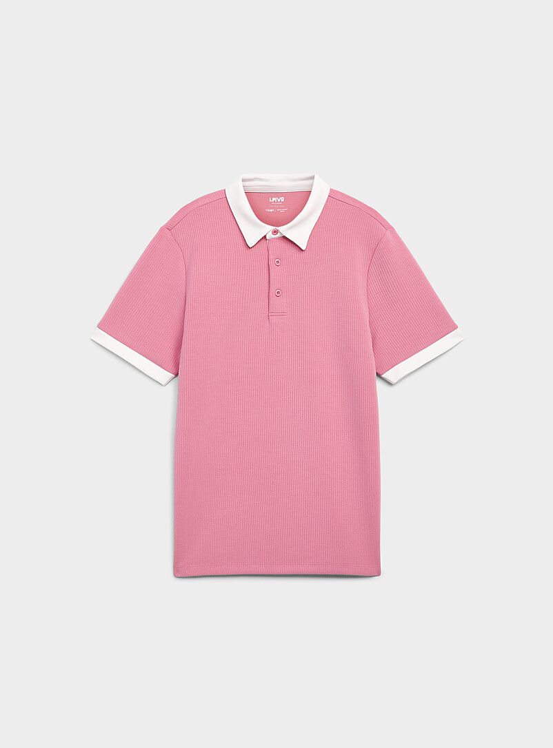 I.FIV5: Le polo de golf doux jersey c&ocirc;tel&eacute; Rose pour homme