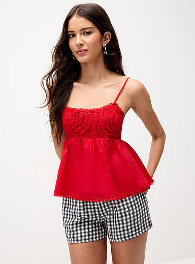 La camisole babydoll smock&eacute;e