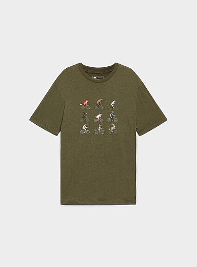 Le 31 Mossy Green Bike T-shirt <b>Standard fit</b> for men