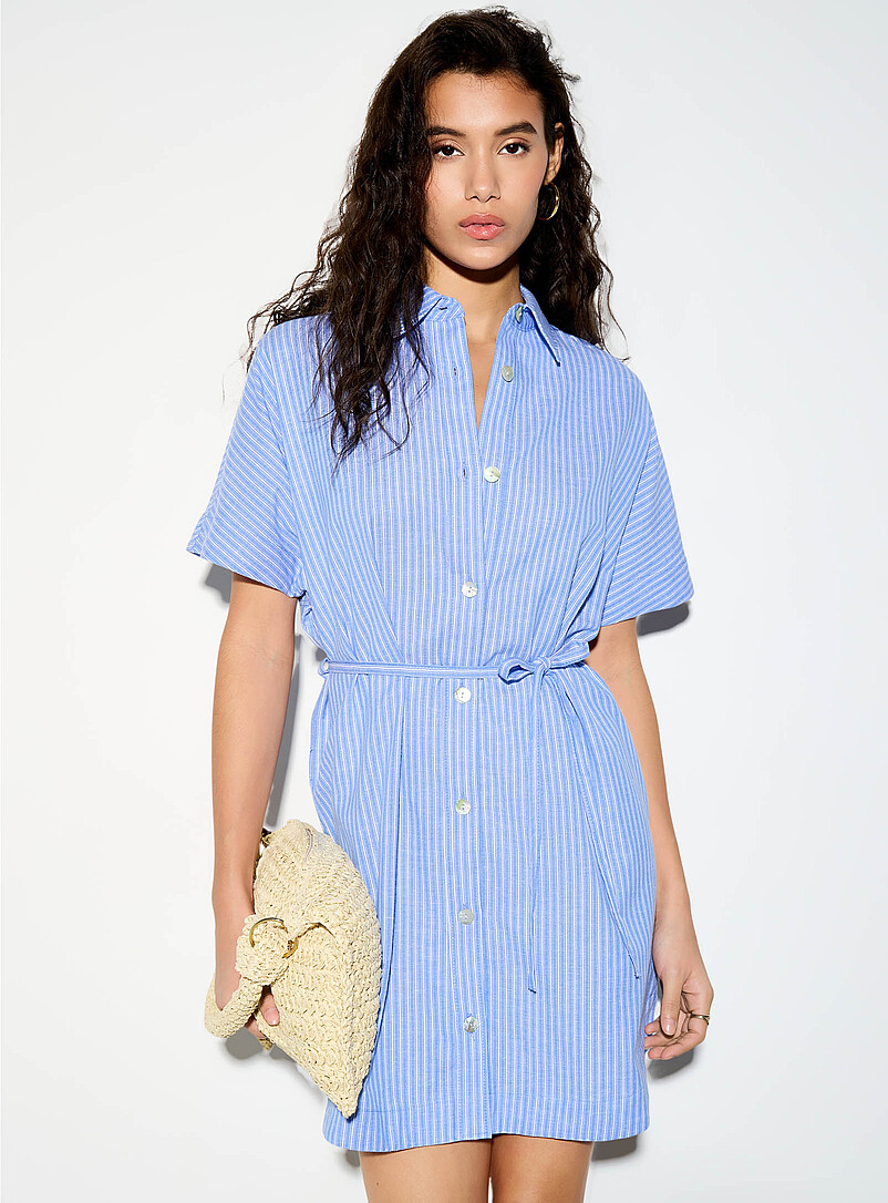 Ic&ocirc;ne Lilacs Touch of linen belted shirtdress for women