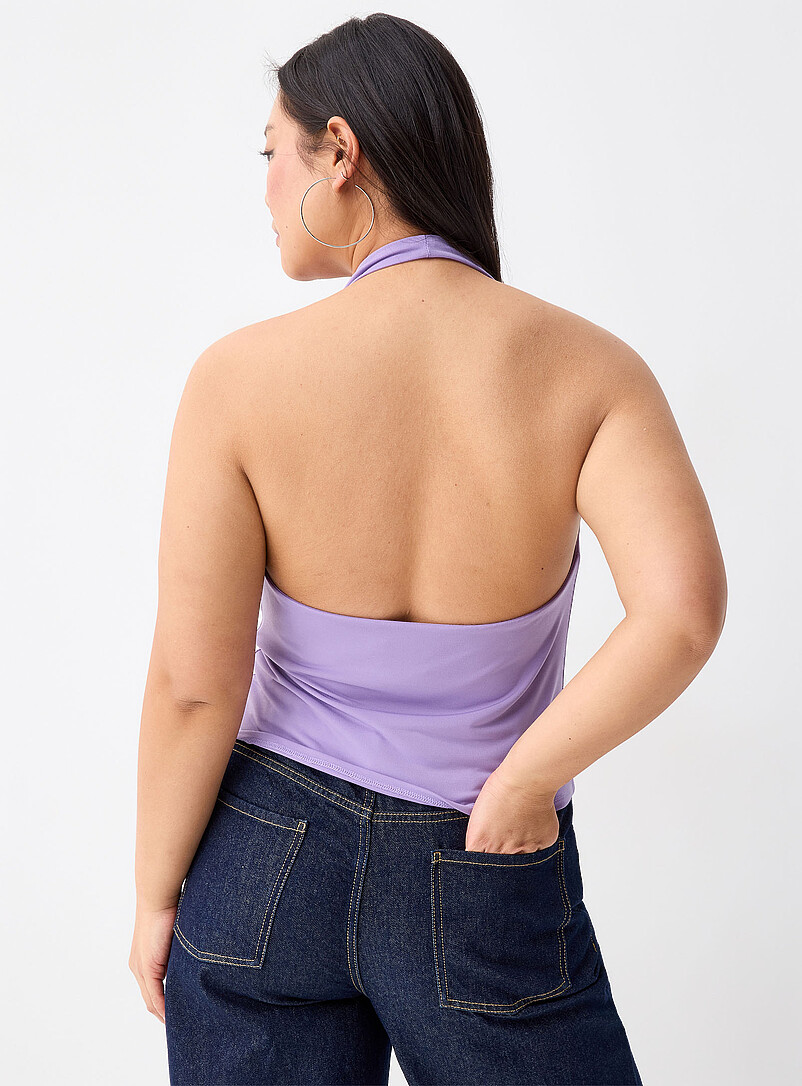 Twik: La camisole col licou drap&eacute; Orange pour femme