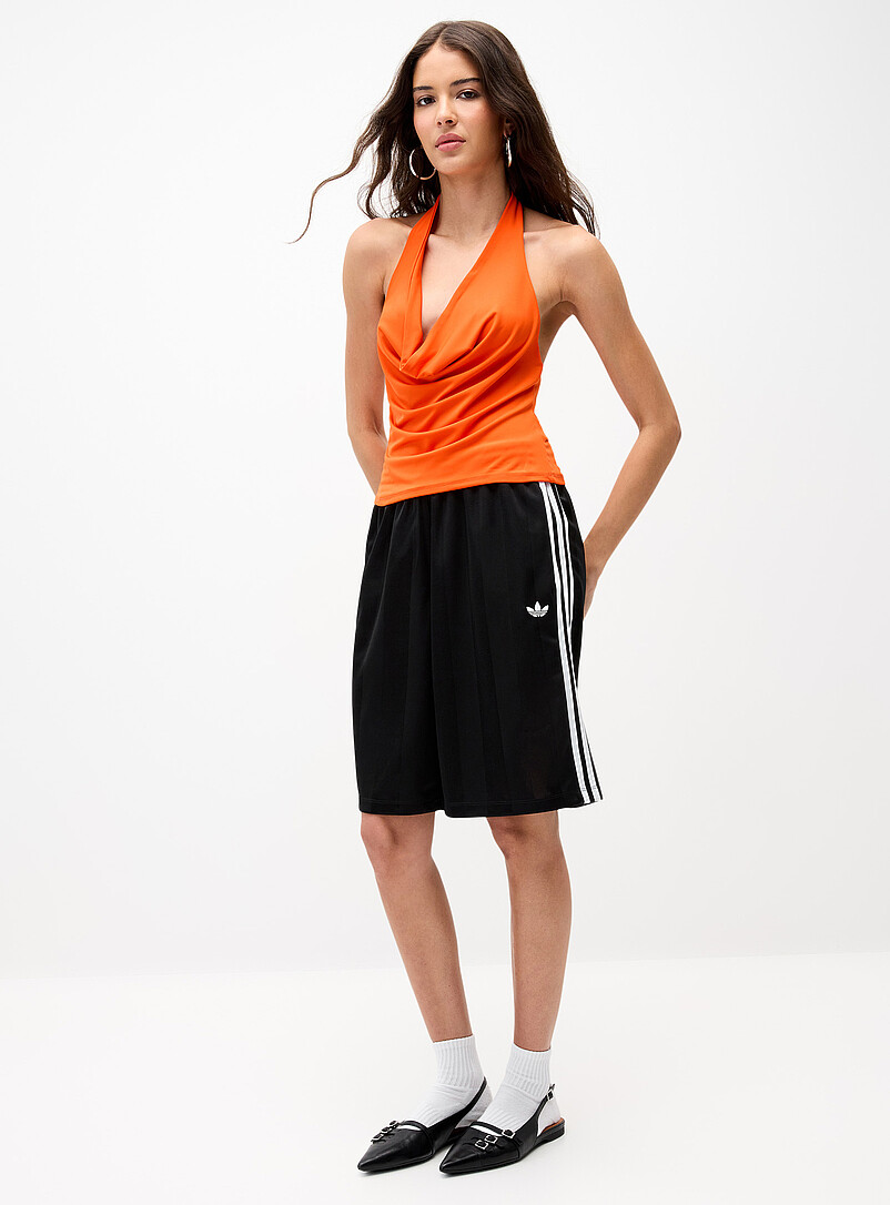 Twik: La camisole col licou drap&eacute; Orange pour femme