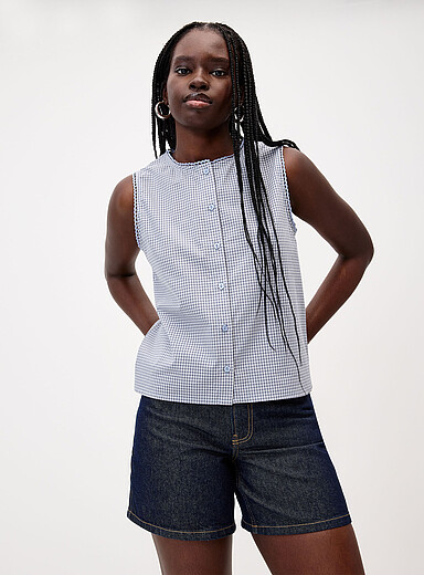 Buttoned organic cotton cami