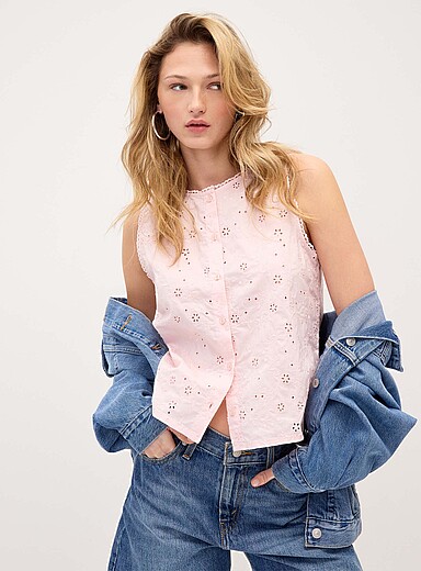 La camisole boutonn&eacute;e coton biologique
