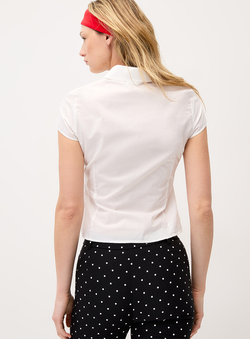 Twik White Organic cotton poplin shirt for women