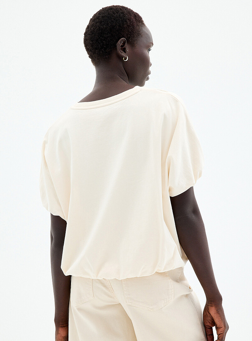Contemporaine: Le t-shirt ballon coton bio Noir pour femme