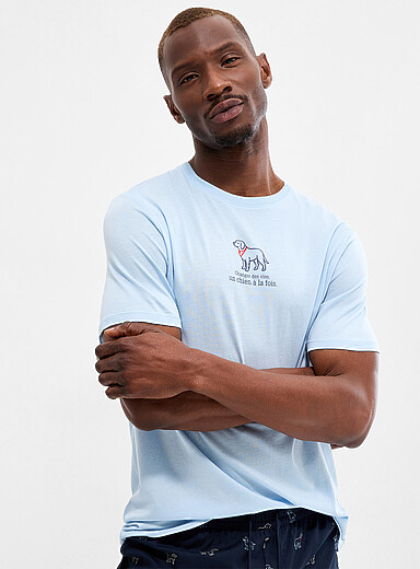 Simons x Mira Baby Blue Dog ultra-comfortable T-shirt <b>In support of the Mira Foundation</b> for men