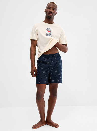 Le short pyjama popeline petits chiens <b>En soutien &agrave; la Fondation Mira</b>