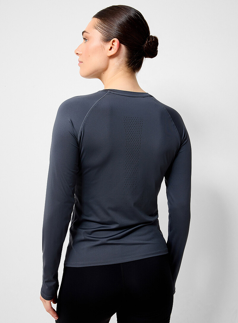 I.FIV5: Le t-shirt manches longues dos perfor&eacute; Noir pour femme