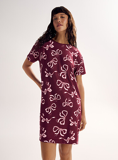 Miiyu x Twik: Le t-shirt de nuit ultradoux mignons motifs Boucle pour femme
