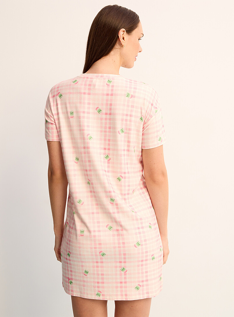 Miiyu x Twik: Le t-shirt de nuit ultradoux mignons motifs &Eacute;cru &agrave; motifs pour femme