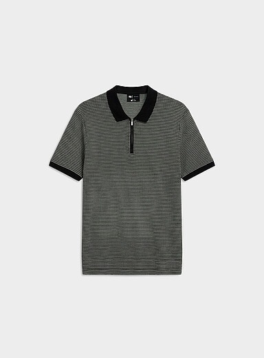 Micro-check jacquard polo <b>Standard fit</b>