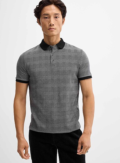 Abstract check jacquard polo <b>Standard fit</b>