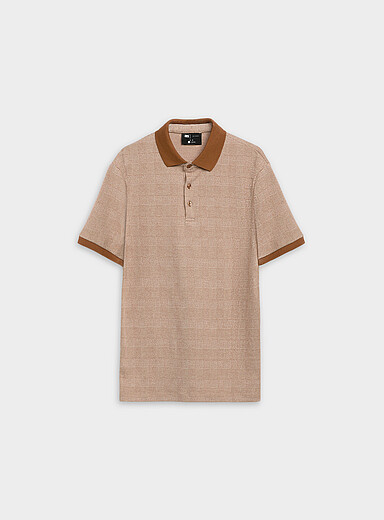 Le polo jacquard carreau abstrait <b>Coupe standard</b>