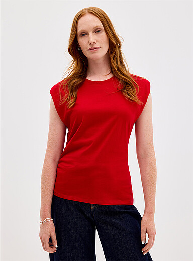 Le t-shirt taille fronc&eacute;e mancherons coton bio