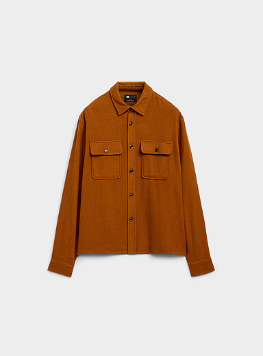 Le 31: La surchemise flanelle velout&eacute;e Caramel pour homme