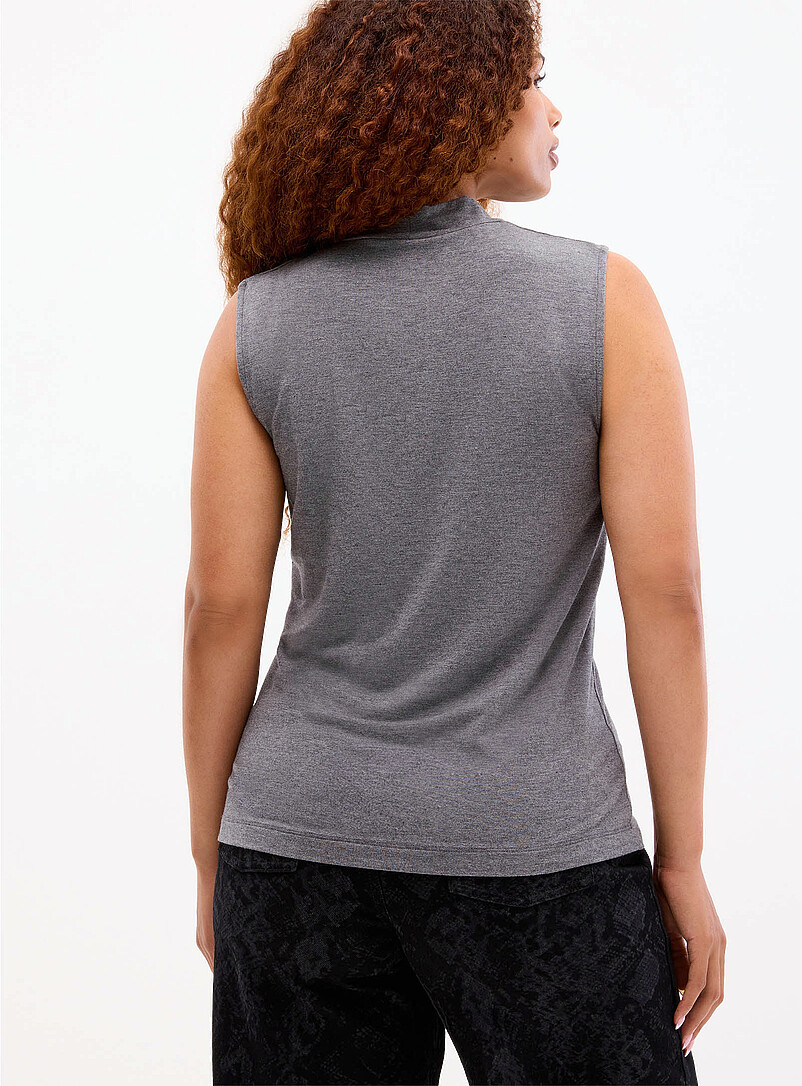 Contemporaine: La camisole ample ultrafluide col montant Noir pour femme