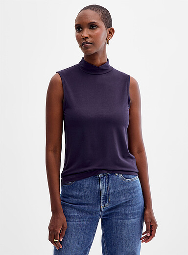 Stand collar ultra-flowy loose cami