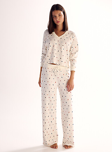 Miiyu x Twik Western Printed waffled pyjama pant for women